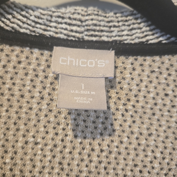 Chico's Black and White Textured Blazer - Picture 2 of 3